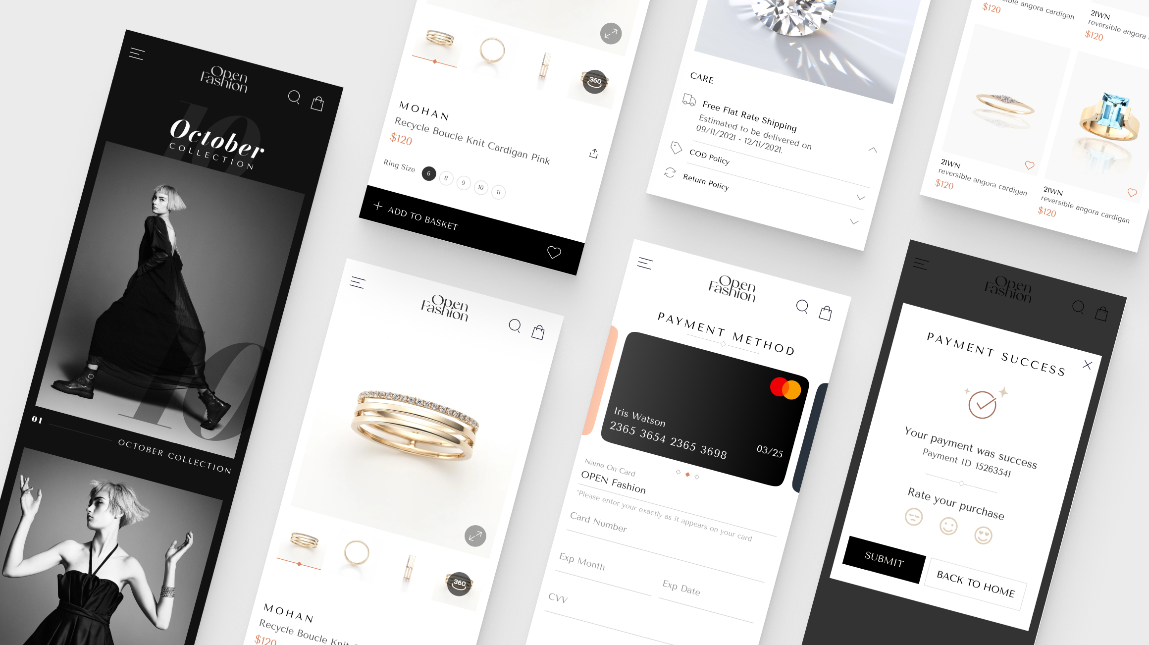 Modern e-commerce website interface with product showcase